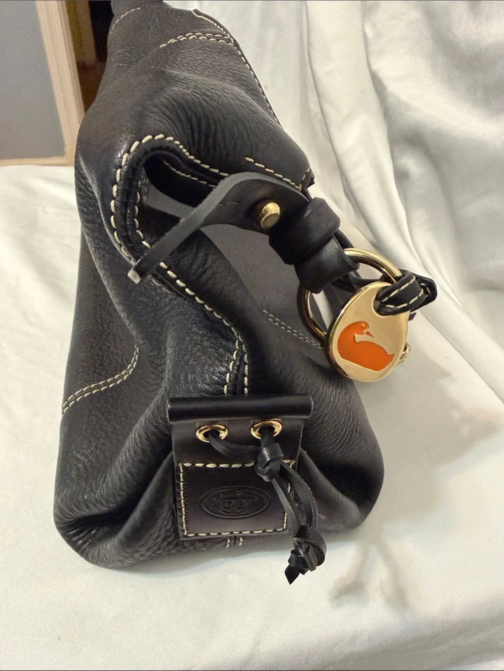 Dooney & Bourke Black Leather Pebbled Shoulder Hobo